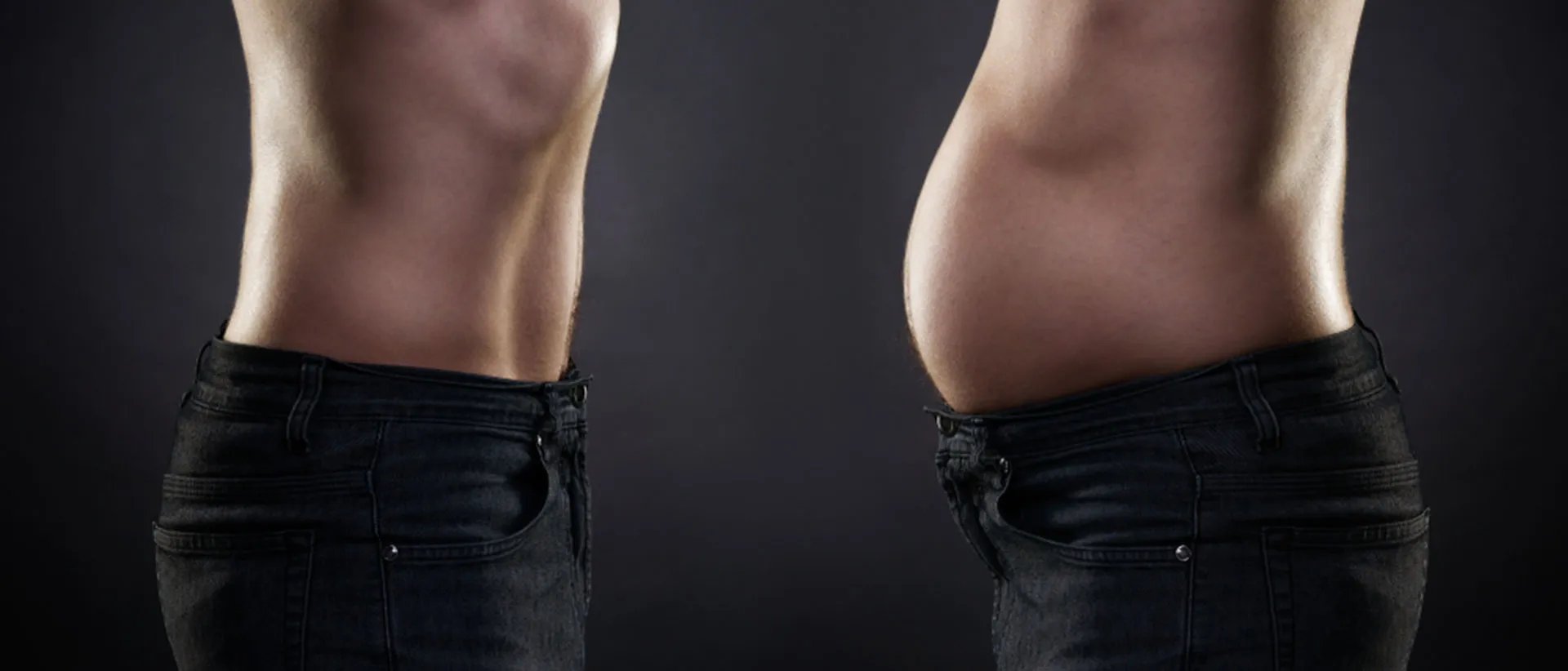 Weight loss treatment in Hyderabad - A man with a flat belly and an untoned belly. 
