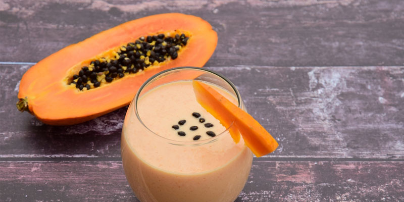 Food to cure bloating includes fruits like Papaya