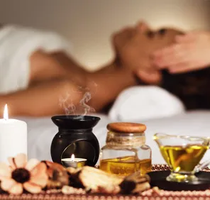 A woman rejuvenating at a spa and wellness clinic
