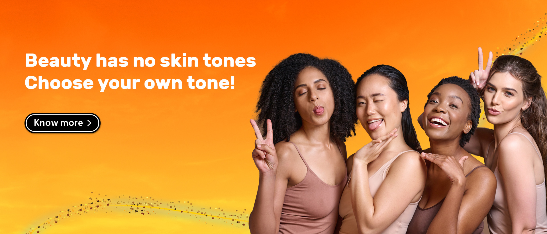 Group of beautiful women with diverse skin tones - skin care clinic in Hyderabad.