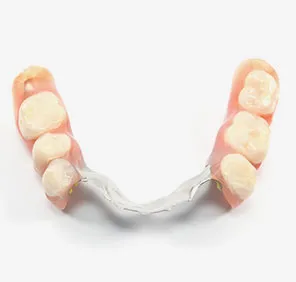 Partial dentures that look similar to flexible dentures.
