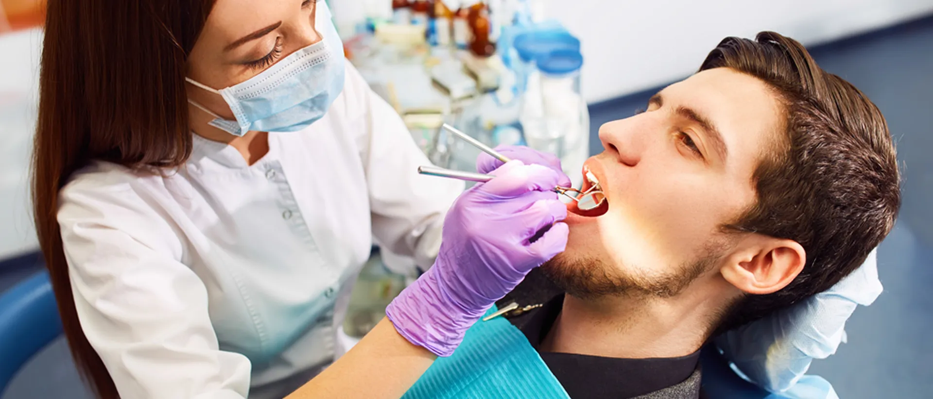Dentist and patient - painless root canal treatment.
