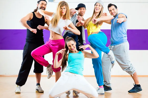 Zumba - a dance and aerobics workout program.
